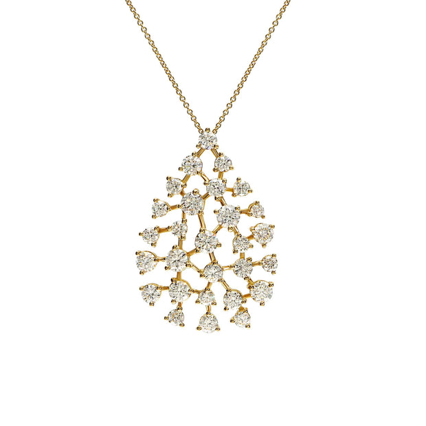 Tear Drop Shape Diamond Pendant Necklace