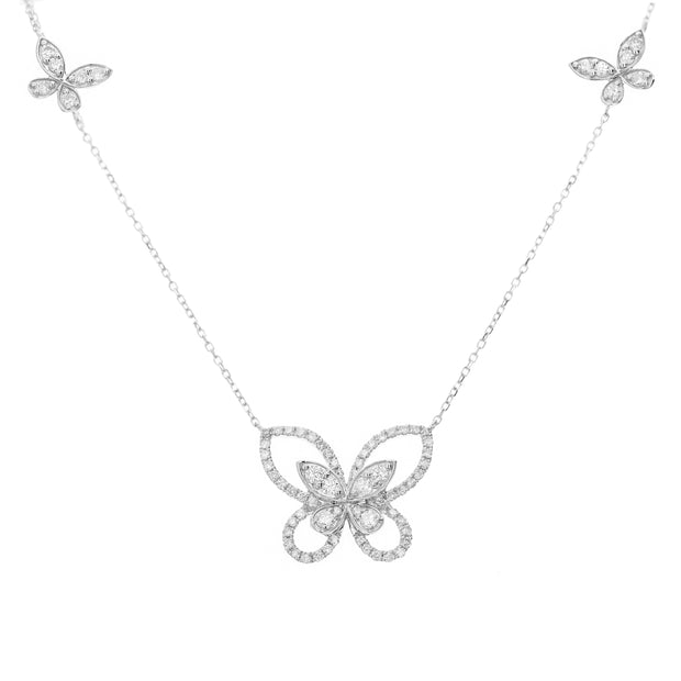 5 Butterflies Diamond Necklace