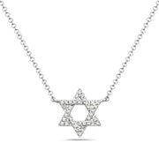 Small Diamond Star of David Necklace