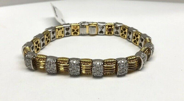 Roberto Coin Appassionata Single Row Woven Diamond Bracelet 2.34 cts/18K