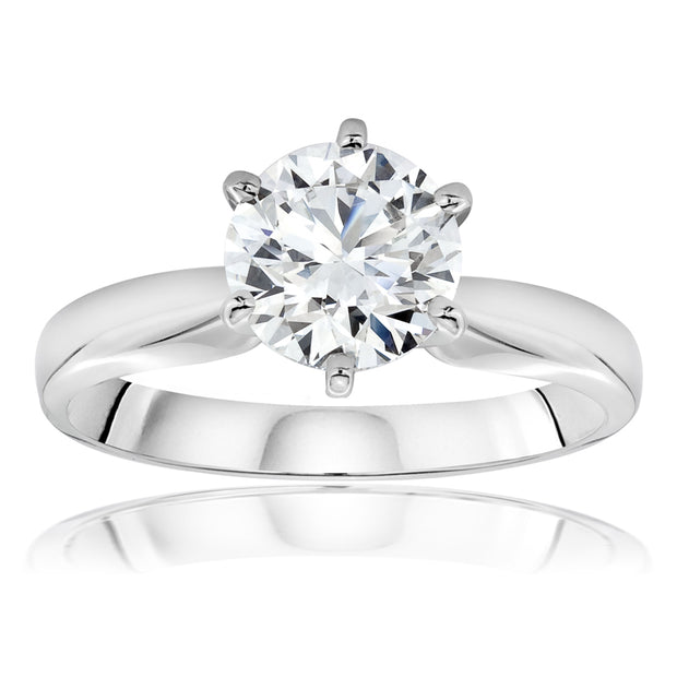 Round Brilliant Cut Diamond in a Six Prong Setting