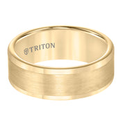 Tungsten Carbide Satin Finish Flat Center with Bright Polish Round Edges Comfort Fit Wedding Band