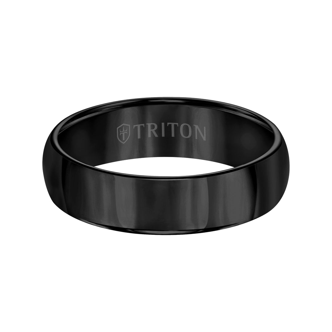 6mm Black Tungsten Carbide Domed Bright Polished Comfort Fit Band