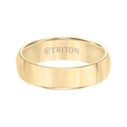 Domed Yellow Tungsten Carbide Comfort Fit Band with Bright Polish