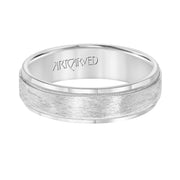 Comfort Fit wedding band with Wire finish, milgrain and rolled edges