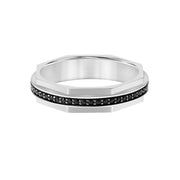 4.5mm Faceted Black Diamond Eternity Band