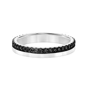 3.2mm Half Polished Half Black Diamond Eternity Band