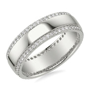 7mm Eternity Band with Two Diamond Rows