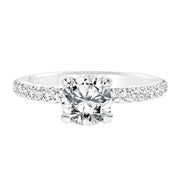 Diamond Prong Set Engagement  Ring with Diamond Shank