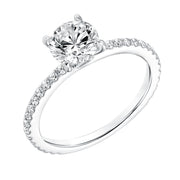 Classic Prong Set Engagement Ring with Diamond Shank