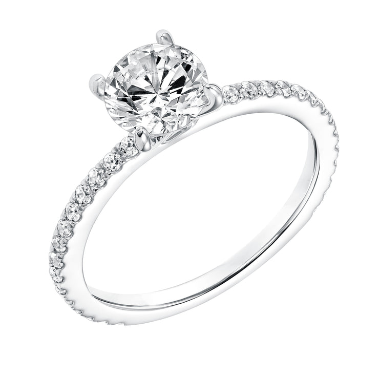 Classic Prong Set Engagement Ring with Diamond Shank