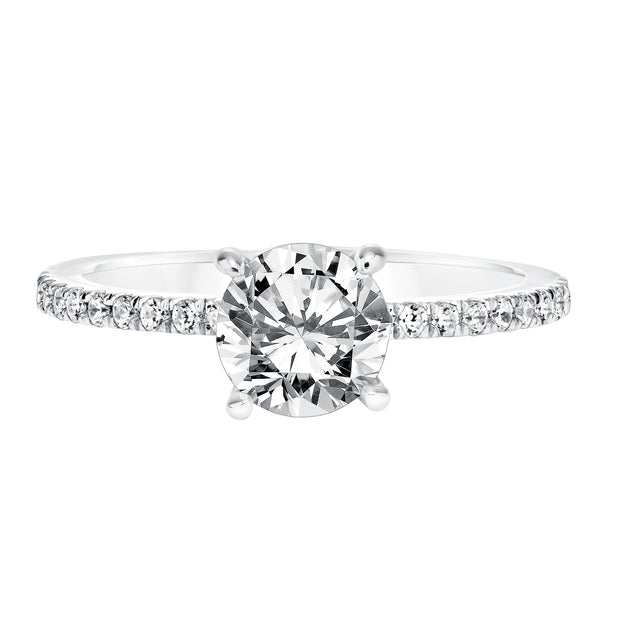 Classic Prong Set Engagement Ring with Diamond Shank