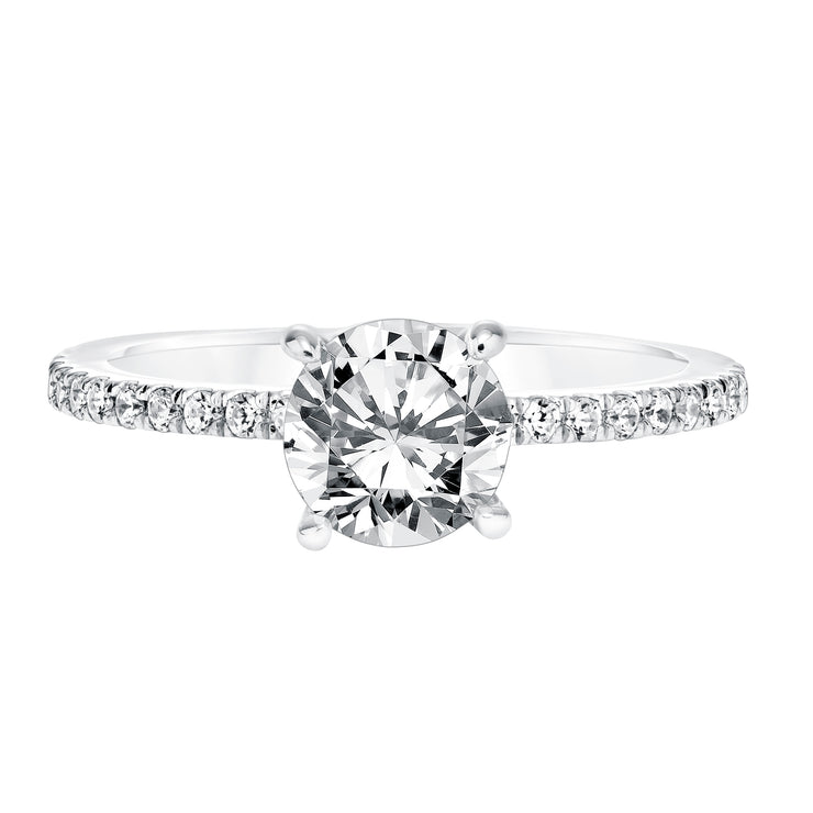 Classic Prong Set Engagement Ring with Diamond Shank