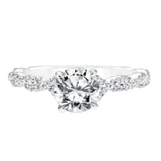 Diamond Prong Set Engagement Ring with Twisted Diamond Shank