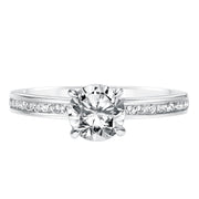 Diamond Engagement Ring with Channel Set Diamond Shank