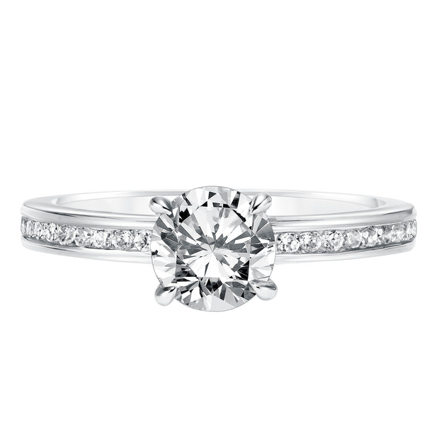 Diamond Engagement Ring with Channel Set Diamond Shank