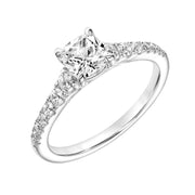 Classic Cathedral Setting Engagment Ring with Graduated Diamond Shank