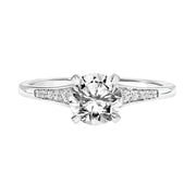 Diamond Engagement Ring with Graduated Diamond Tapered Shank