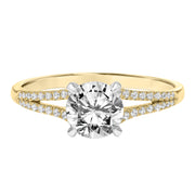 Diamond Engagement Ring with Petite Split Diamond Shank
