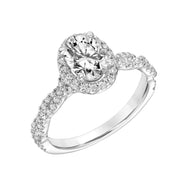 Contemporary Twist Halo Engagement Ring