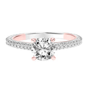 Contemporary Side Stone Diamond Engagement Ring