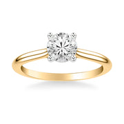 Classic Cathedral Setting Solitaire Engagement Ring with Polished Shank