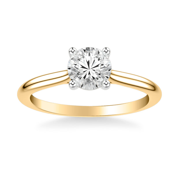 Classic Cathedral Setting Solitaire Engagement Ring with Polished Shank