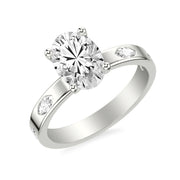 Contemporary Wide Band Engagement Ring with Bezel Set Distance Marquise Diamond Polished Shank