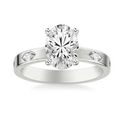 Contemporary Wide Band Engagement Ring with Bezel Set Distance Marquise Diamond Polished Shank