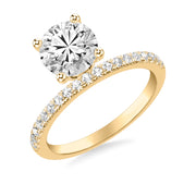 Contemporary Floating Diamond Engagement Ring with Diamond Shank