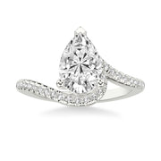 Contemporary Engagement Ring with Organic Curved Diamond Shank