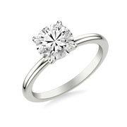Classic Solitaire Engagement Ring with Claw Prongs and Polished Shank