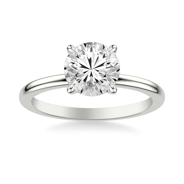 Classic Solitaire Engagement Ring with Claw Prongs and Polished Shank