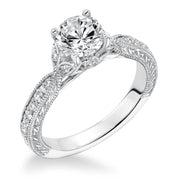 Engraved with Milgrain Engagement Ring