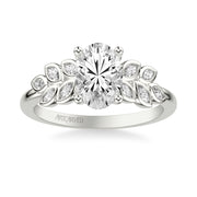 Floral Engagement Ring with Cluster Bezel Set Marquise Diamond Petals and Polished Shank