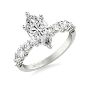 Classic Engagement Ring with Graduated Round Prong Set Diamond shank