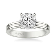 Classic Solitaire Engagement Ring with Double Polished Shank