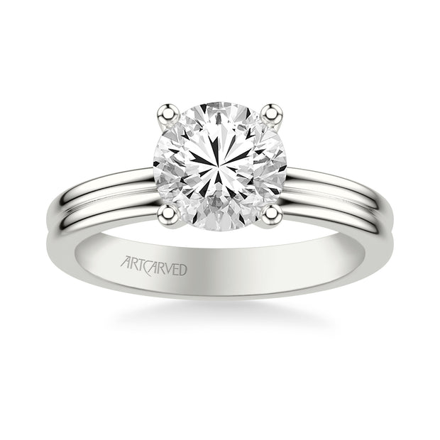 Classic Solitaire Engagement Ring with Double Polished Shank