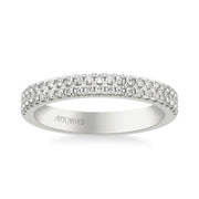 Classic Wedding Band with Double Row Diamonds