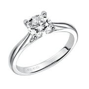 Classic Solitaire Engagement Ring with Polished Band