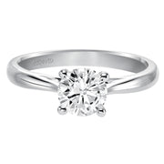 Classic Solitaire Engagement Ring with Polished Band