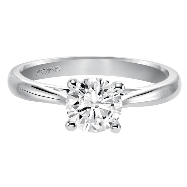 Classic Solitaire Engagement Ring with Polished Band