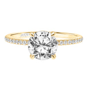 Classic Engagement Ring with Diamond Accented Basket and Diamond Shank