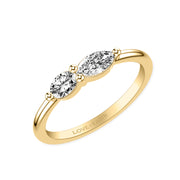 Lab-Created Diamond East/West Oval and Marquise Two-Stone Ring