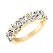 Lab-Created Diamond North/South Mixed Pear &  Oval &  Emerald &  and Round Ring