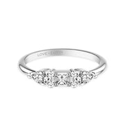 Lab-Created Diamond East/West Pear and Emerald Three-Stone Ring