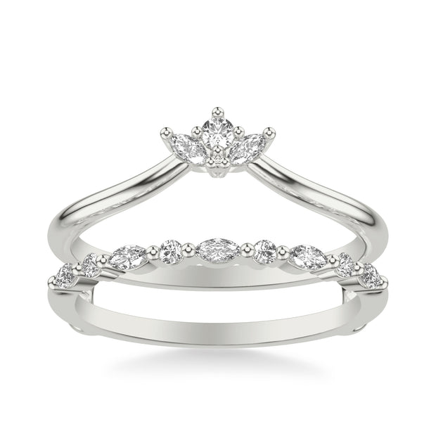 Contemporary Ring Enhancer with Marquise and Round Diamonds