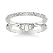 Contemporary Ring Enhancer with Baguette and Round Diamonds in Unique Design