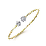 Diamond Flower Cuff Bracelet