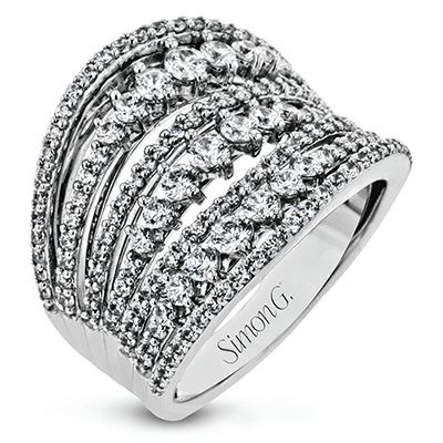 Wide Concave Diamond Ring by Simon G